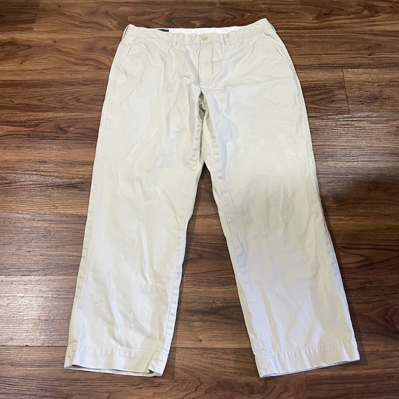 Polo Ralph Lauren Preston Pant Flat Front Chino Pants Cotton Beige Men's 36x30
